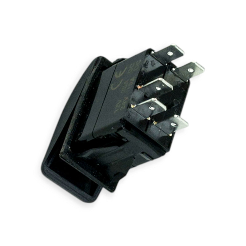 Тумблер-кнопка (35х20 мм) універсальна 2 положення (5 контактів) зелене підсвічування Мукачево - фото 1