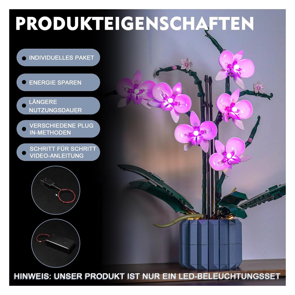 Світлодіодний набір LED підсвітки BrickBling сумісний з LEGO 10311 Orchid фіолетовий USB або батарейне живлення мідний провідник Київ - фото 4