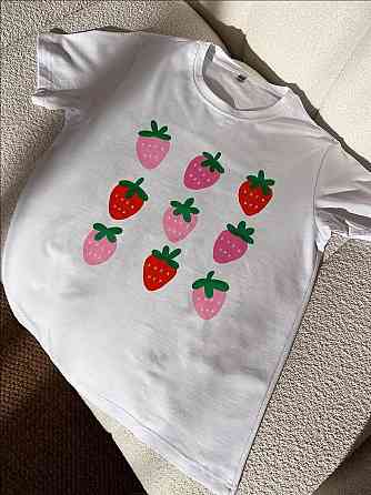 Футболка Strawberry Fuck Off – стильный принт Синий, XS Черновцы