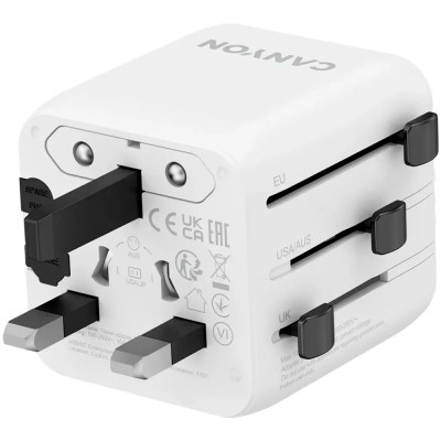 Перехідник Canyon Travel Adapter OnTour One EU/UK/US/AUS White (CNS-TA1005W) Вінниця - фото 2
