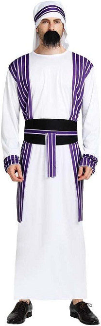 Костюм арабського шейха чоловічий, набір кандура, гутра, пояс для косплею східного принцу, карнавалу, Хелловіну, корпоративу Київ - фото 1
