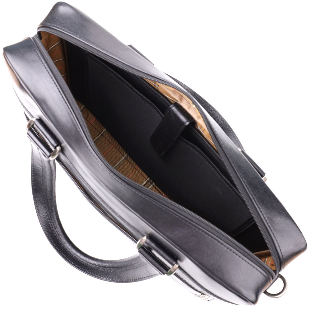 Вместительный мужской портфель с отделением для ноутбука из гладкой натуральной кожи Tony Perotti 20859_1 (9637-38 nero) Черный Киев - изображение 8