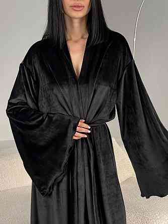 Женский стильный домашний велюровый макси халат плюш велюр Одесса