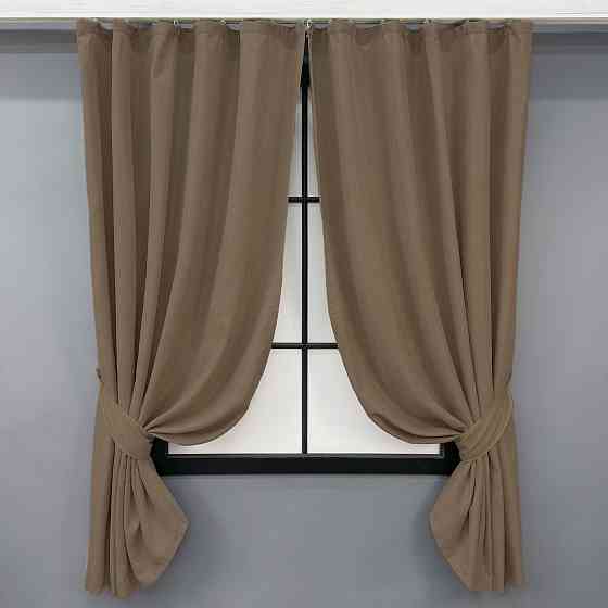 Комплект коротких штор VR-Textil Мікровелюр Petek YL № 1799ш Какао 130х170 см 2 шт (35-0381) Київ