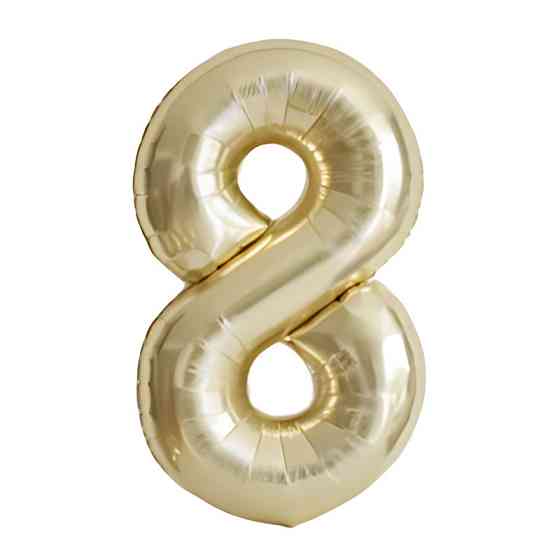 Шарик цифра 8 фольгированная 40 дюймов шампань Киев