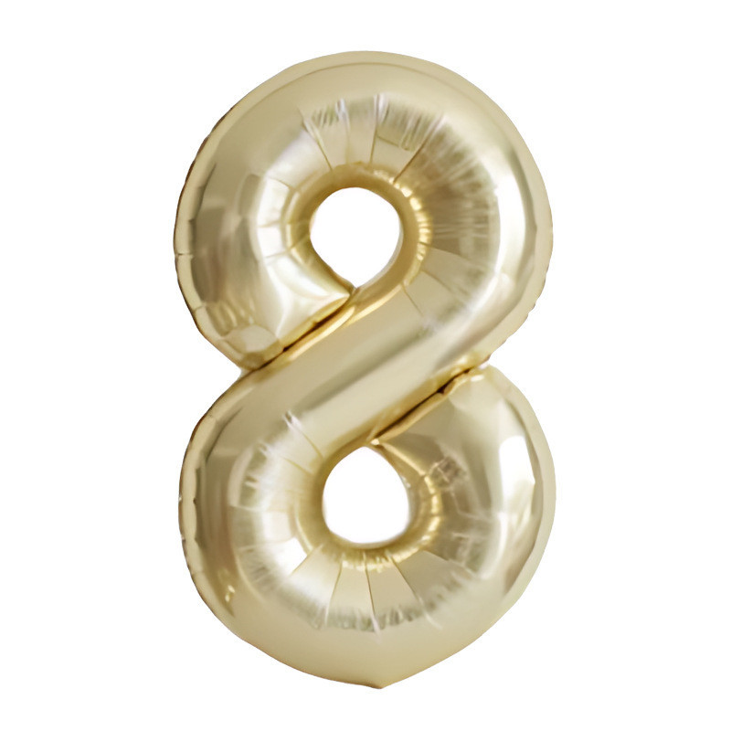 Шарик цифра 8 фольгированная 40 дюймов шампань Киев - изображение 1