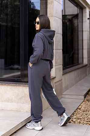 Спортивный костюм на флисе с коротким худи Navi 42-44, Графит Киев