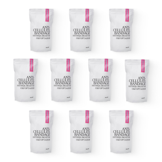 Комплекс антицелюлітних моделюючих обгортань з екстрактом ашваганди Ashwagandha Hot Slim Hillary (10 уп.) Київ