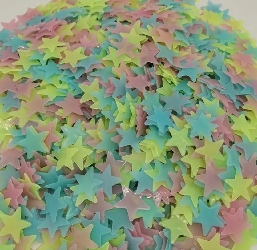 Набір флуоресцентних зірок у пастельних кольорах (100 шт.) Самоклеючі багаторазові стікери для декор Київ - фото 5