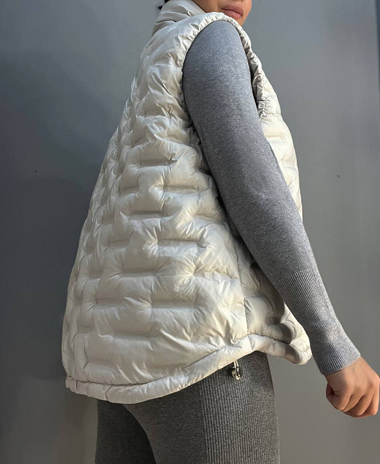 Жилет женский A-N 8040 стеганый средней длины воротник стойка аэропух светло серый, светло-серый, 44 Киев - изображение 11