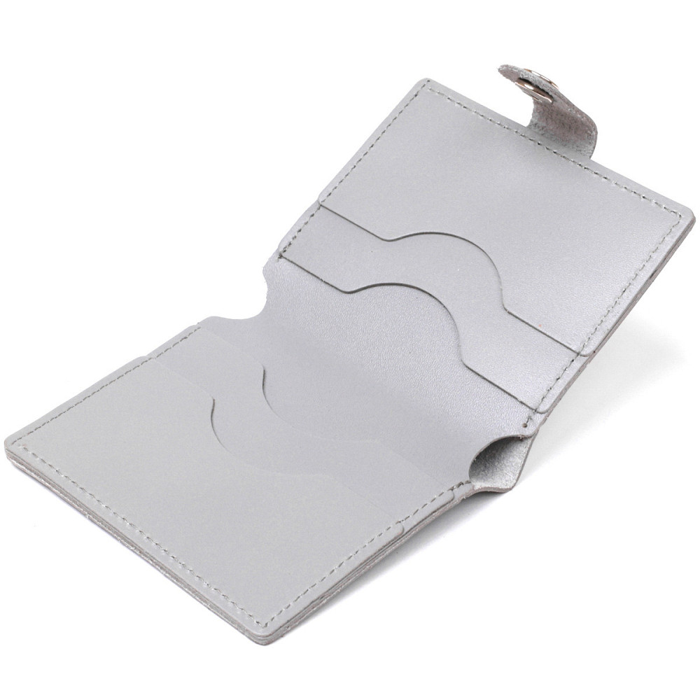 Практичне портмоне із натуральної шкіри Shvigel 16514 Сірий Київ - фото 6