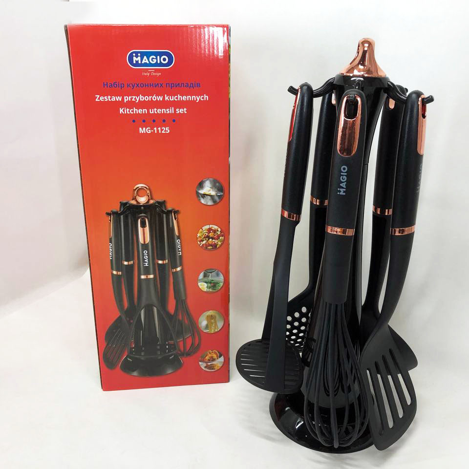 Силіконовий набір для кухні Magio MG-1125, Нейлоновий набір для кухні, Кухонні предмети силікон PX-27 Львів - фото 7