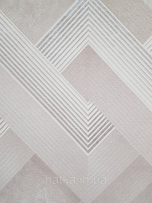 Шпалери вінілові на флізеліні Sintra Simmetria метрові геометрія фігури смуги бежеві сріблясті 524510 Київ - фото 3