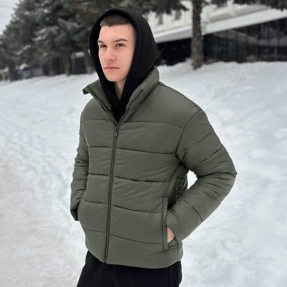Чоловічий пуховик зимовий дутий короткий, куртка тепла Pobedov Bubble Gum водовідштовхувальна до -20 хакі Одеса - фото 4