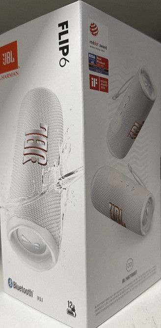 Портативна Колонка JBL Flip 6 Steel White (JBLFLIP6WHT) Киев - изображение 1
