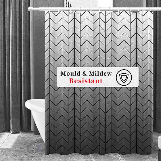 Шторка для ванны водонепроницаемая Bathlux 180x180 см с кольцами, занавеска для ванной комнаты Каменец-Подольский