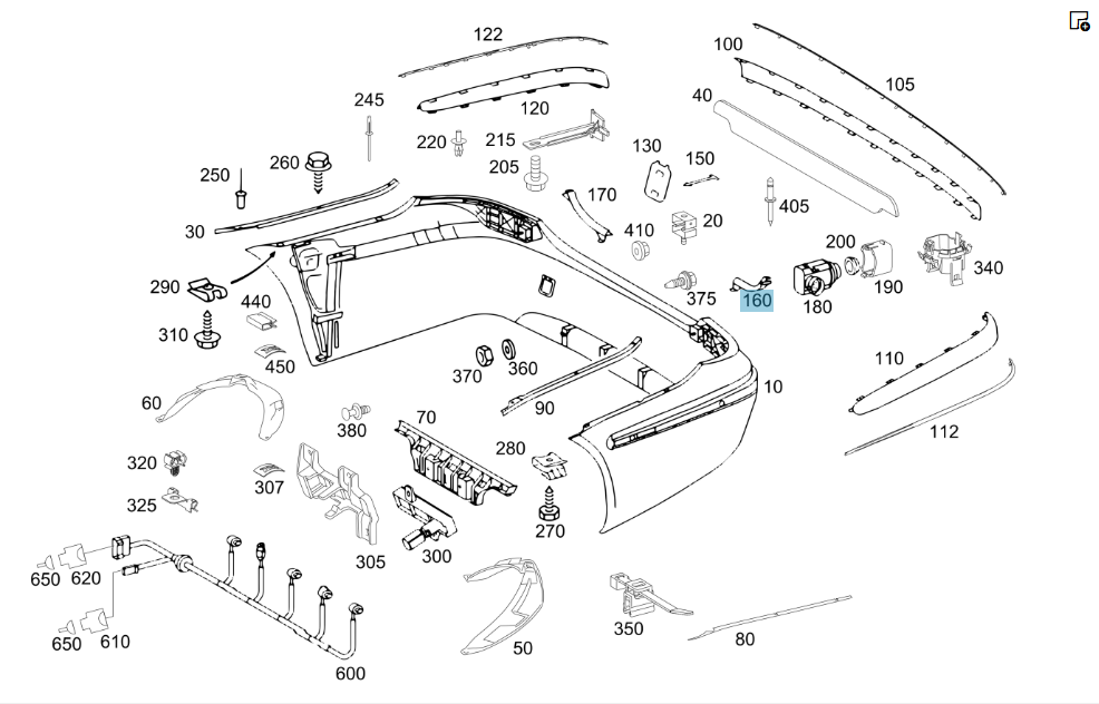 Mercedes-Benz  A2118850123 Торцева накладка отвору багажника на задньому бампері зліва E-class W211 Одеса - фото 2