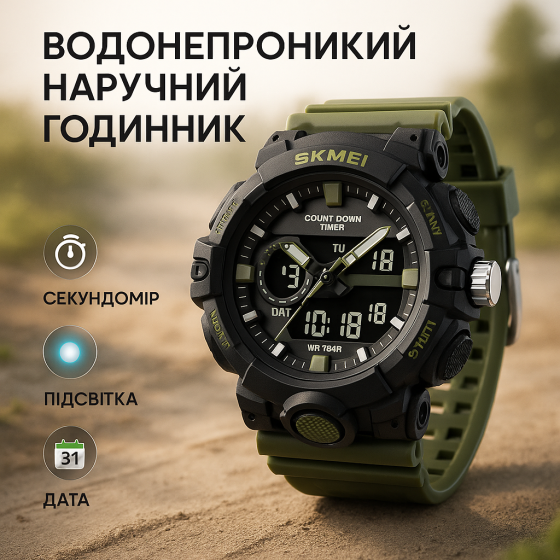 Часы туристические для выживания SKMEI 2225AG, Брендовые мужские часы Стильные армейские IC-19 Львов