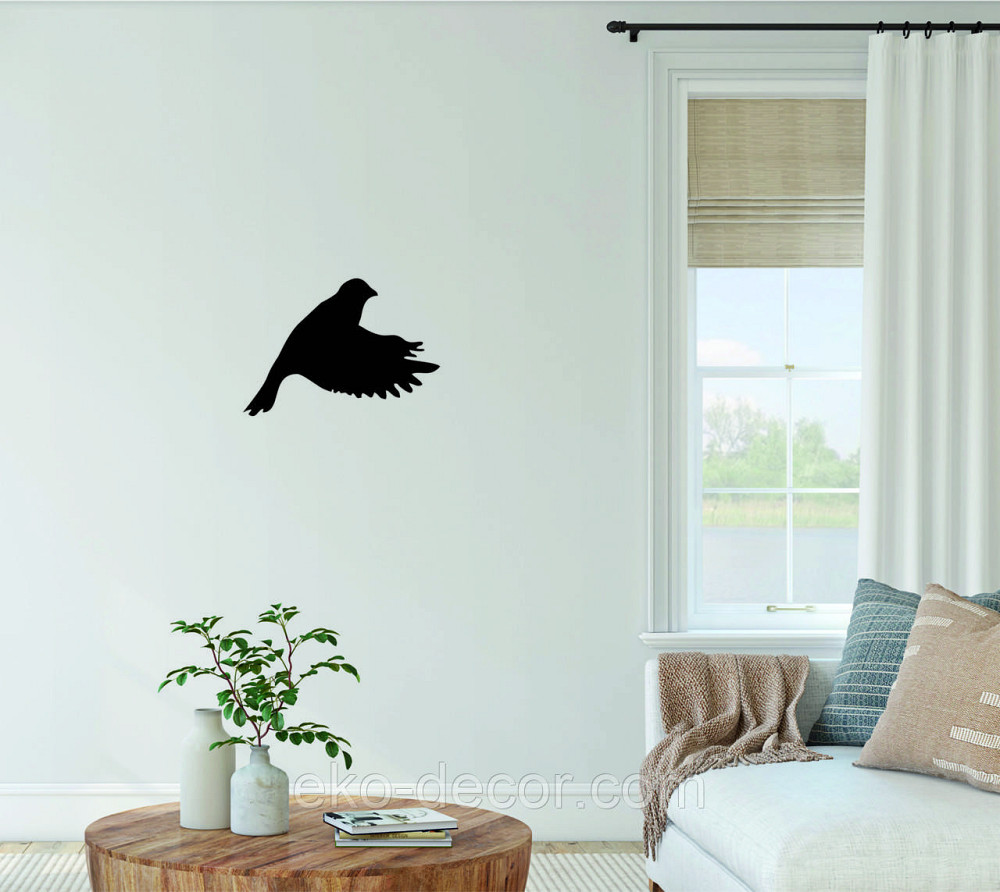Декоративное настенное Панно «Птичка» Декор на стену(цена за 1шт) 30*21 см, Черный Киев - изображение 5
