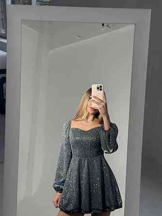 Женское стильное вечернее корсетное платье с двойной юбкой из люрекса 46/48 Одесса