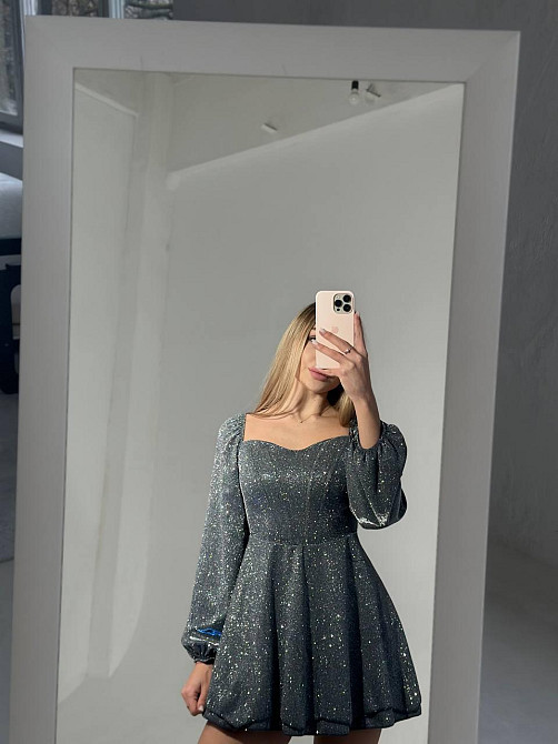 Жіноча стильна вечірня сукня з подвійною спідницею з люрексу 46/48 Одеса - фото 3