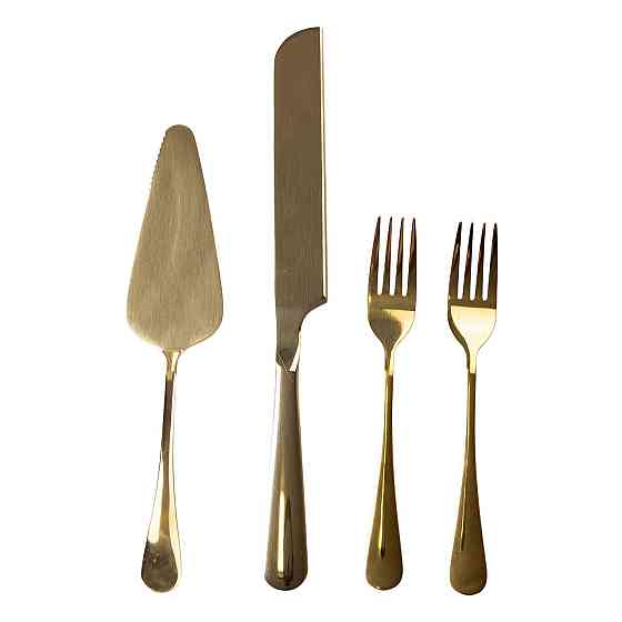 Yiwu Набір приладів для подачі торта 4 предмети з нержавіючої сталі Золотистий HP-20-53 Коломыя