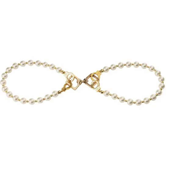 Перлинний нашийник з повідцем та наручниками LOCKINK Pearl Bondage & Restraint Set Львів