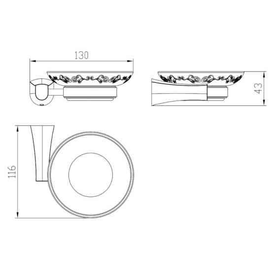 Мильниця для ванни CUTHNA antiqua бронза/білий з декором Київ