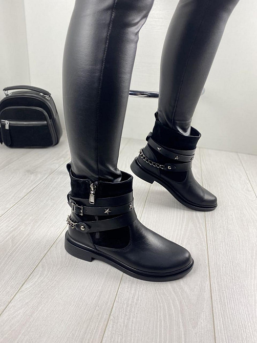 Черевики жіночі M.KRAFT чорні шкіра+замша натуральна 37р. (2505) Коломия - фото 3