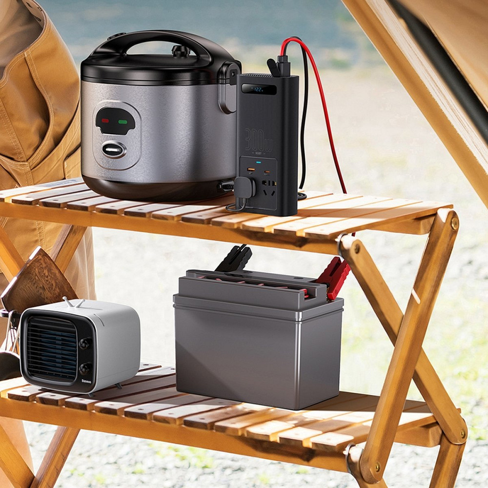 Автомобільний інвертор Baseus In-Car Inverter 300W 220V CN EU CGNB000101 (Чорний) Миколаїв - фото 8