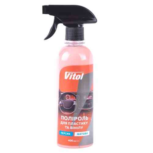 Полироль для пластика и винила Vitol матовая 400мл Персик Львов