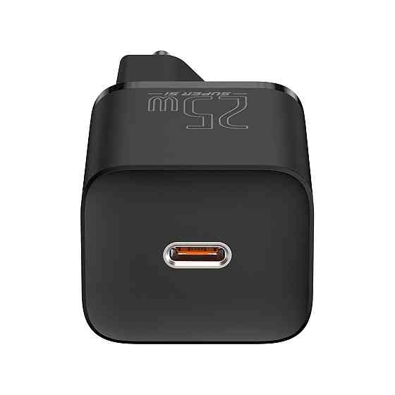 Мережевий зарядний пристрій Baseus Super Si Quick Charger 1C 25W EU Sets, колір чорний (With Mini, колір білий Cable Type-C - Одеса