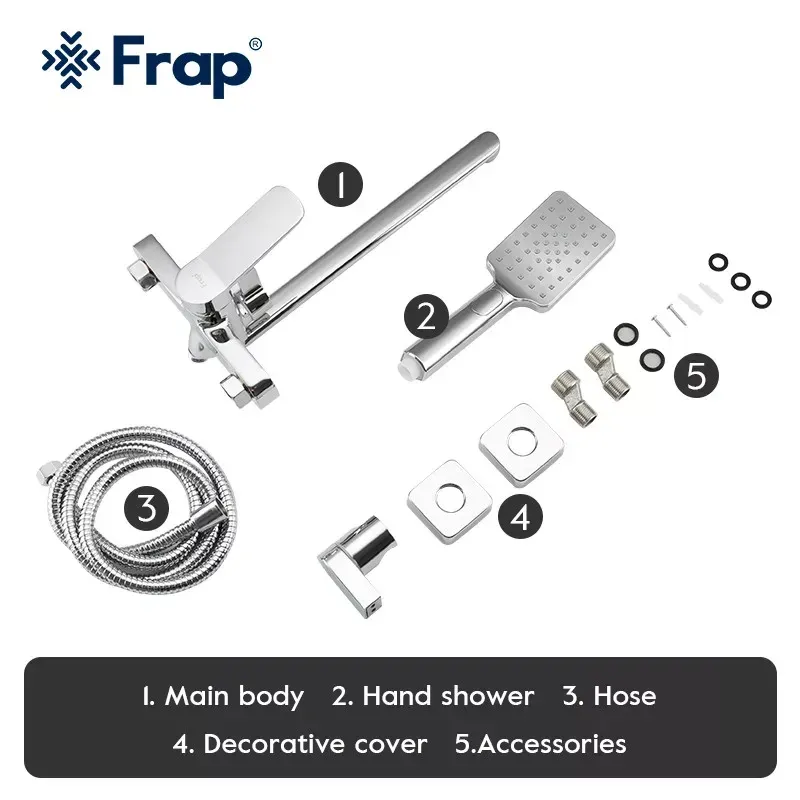 Смеситель для ванны с душевым гарнитуром Frap F2261 хром Киев - изображение 9