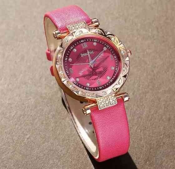 Подарунковий набір для жінок Серце наручний годинник обручка кулон з цепочкою та сережками без подарункової коробки рожевий Київ