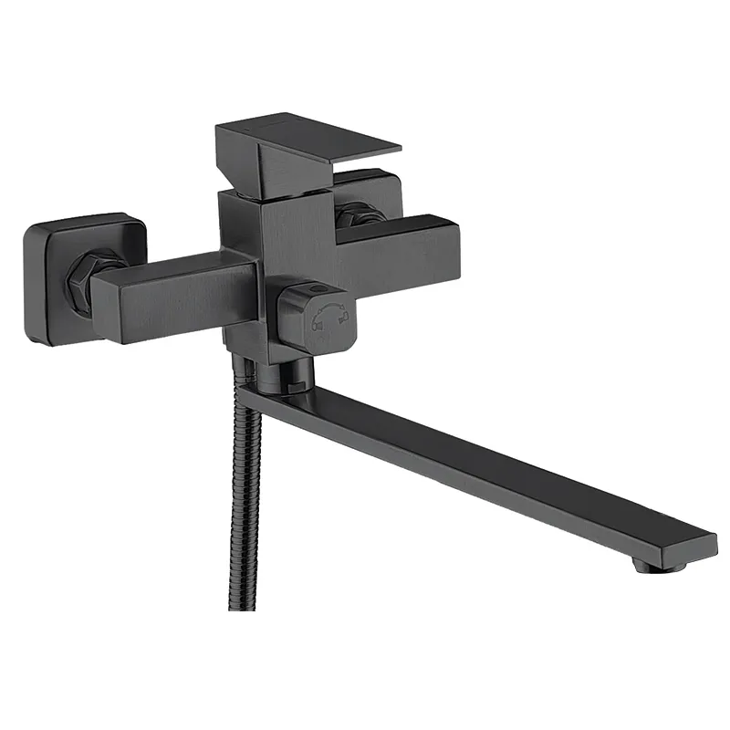 Смеситель для ванны Zerix KUB-006 (Euro) Black с нерж. стали SUS304 (цв. черный) (ZX4850) Киев - изображение 1