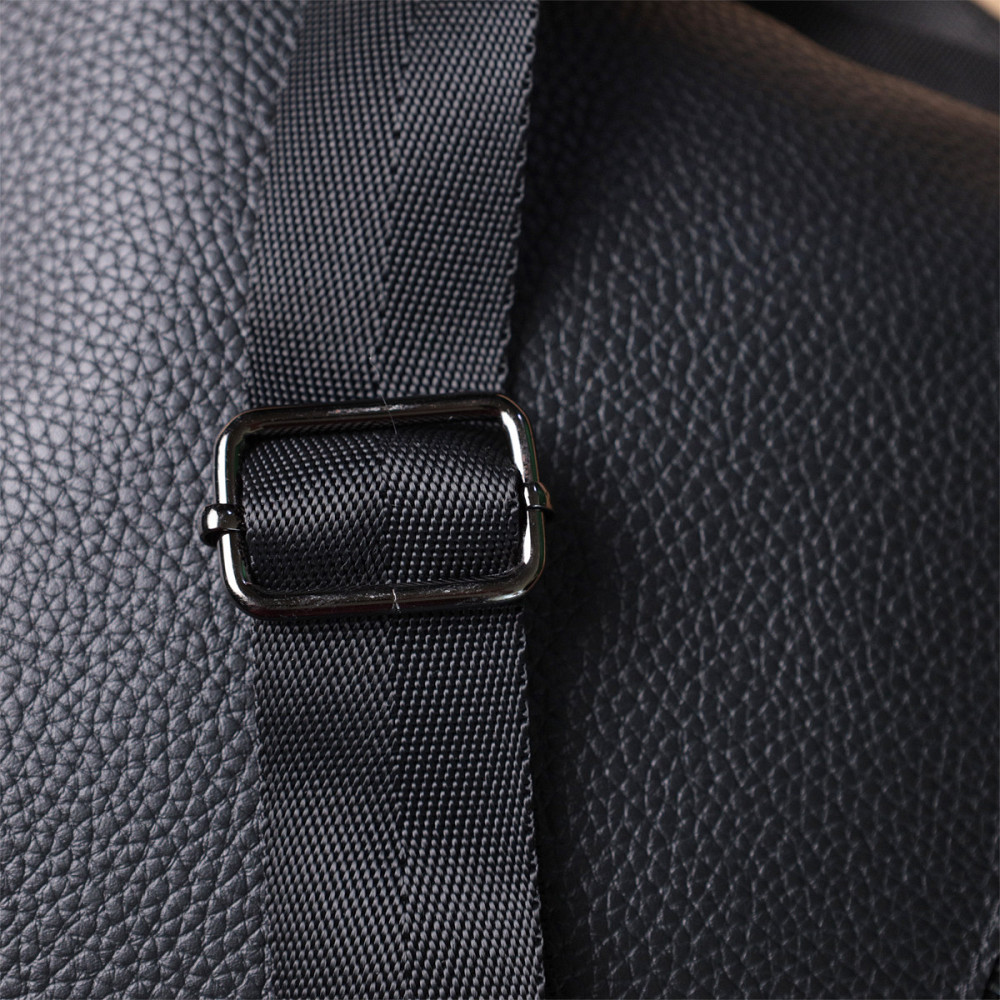 Тонкая сумка для мужчин через плечо из натуральной кожи Черная (SHVIGEL) Киев - изображение 4