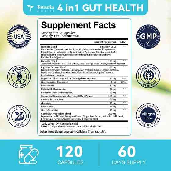 Gut Health 120caps 60serv Луцк