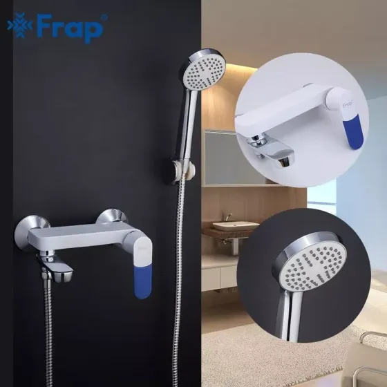Смеситель для ванны с душевым гарнитуром Frap F3234 белый/хром Киев