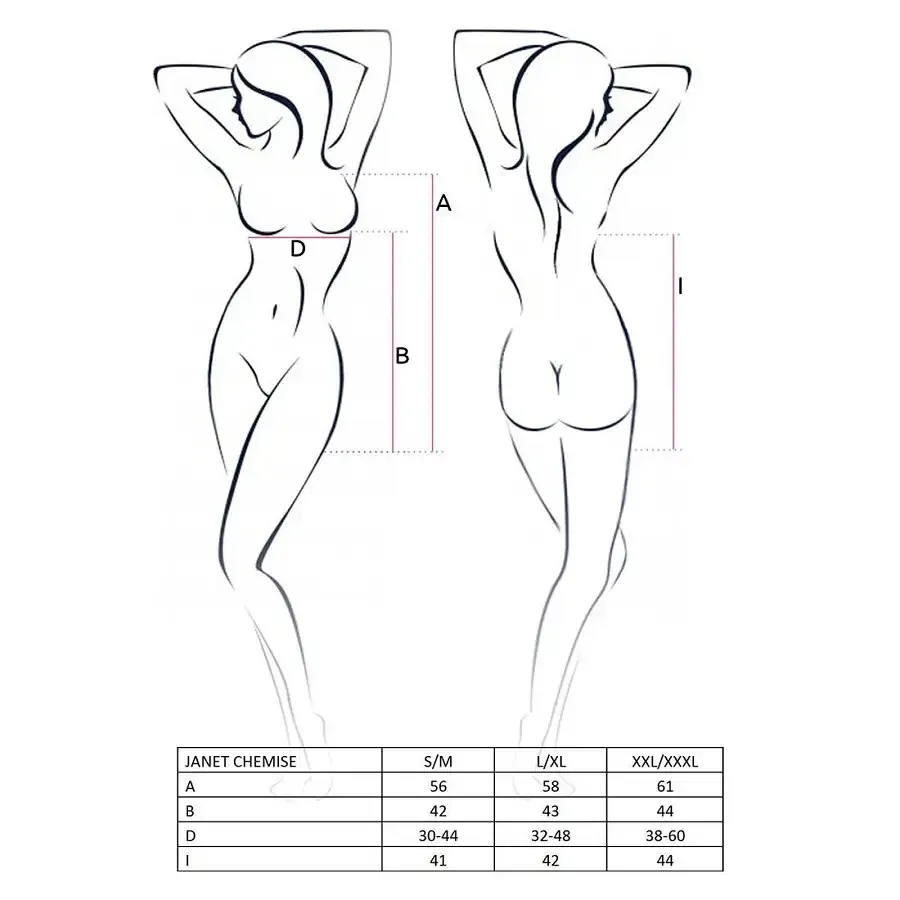 Прозора сорочка бебі дол Passion JANET CHEMISE XXL/XXXL, white, трусики Львів - фото 3