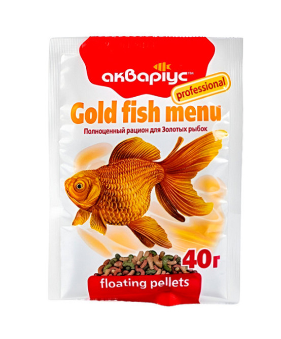 Корм для риб Gold Fish Menu (Голд Фіш Меню) потопаючі пелети для золотих рибок 40 г, Акваріус Київ - фото 1