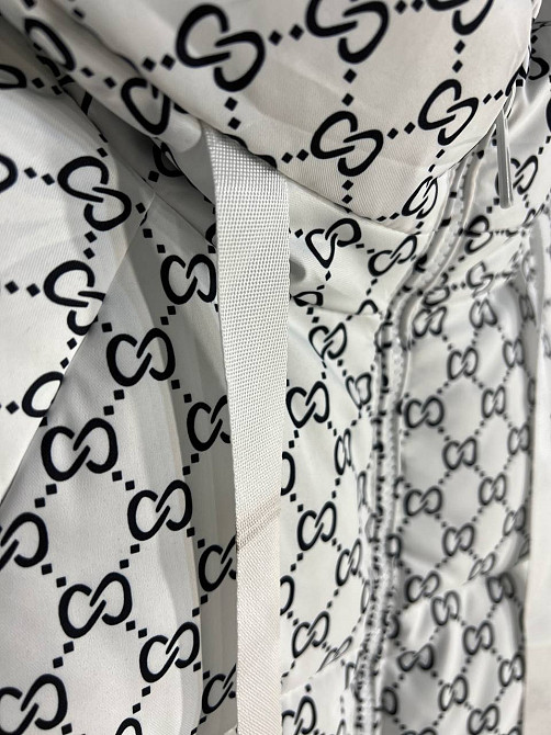 Куртка жіноча Haiziyuan 1630 візерунок середня довжина з капюшоном біла, білий, L Київ - фото 2