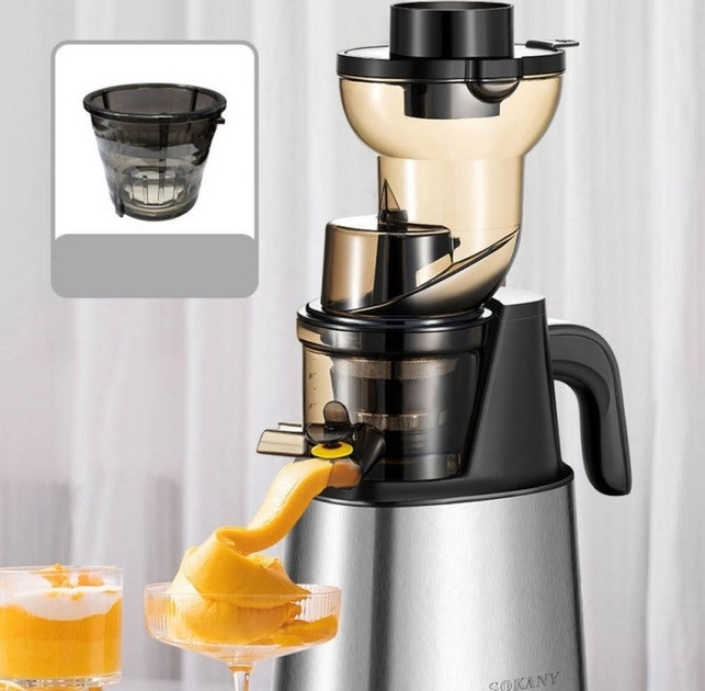 Соковижималка морожениця шнекова електрична Sokany 800 Вт із чашами прес для віджимання соку овочів фруктів SK-01010 Київ - фото 5