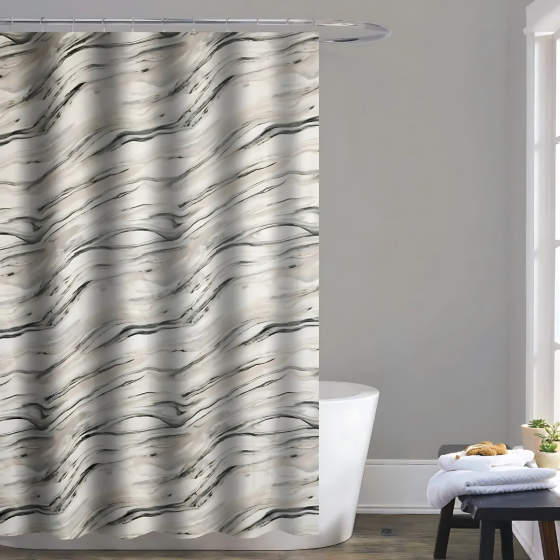 Штора для ванної та душу 178x183 см, шторка з принтом для ванної та душової кімнати з металевими гачками Кам'янець-Подільський