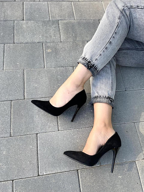 Comer Туфлі жіночі COMER чорні еко-замша каблук 11см розміри 36-39 (2867) Коломия - фото 9