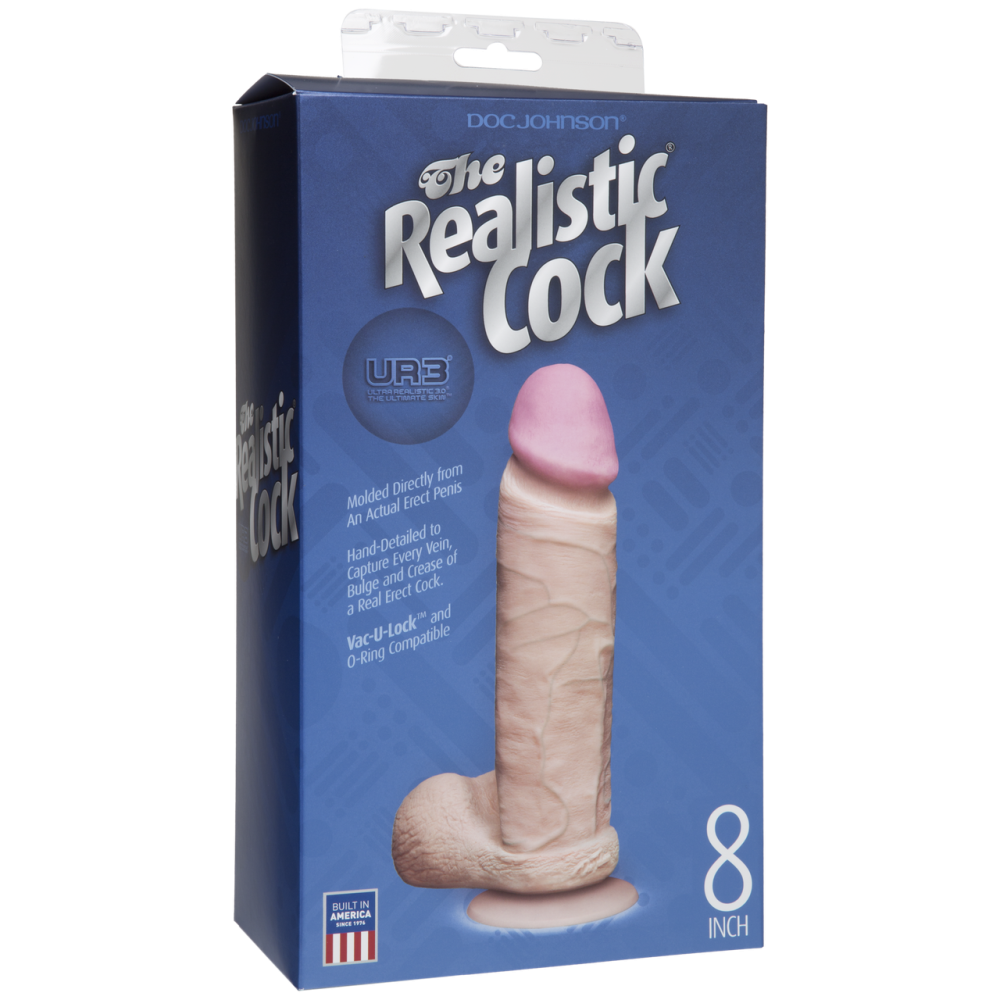 Фаллоимитатор Doc Johnson The Realistic Cock 8 inch White - ULTRASKYN, Vack-U-Lock (мятая упаковка!!!) Sex Aura Киев - изображение 4