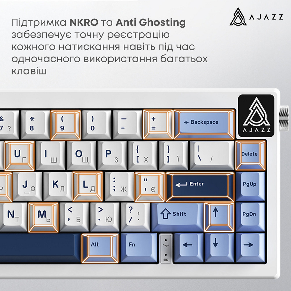 Клавіатура Ajazz AK650 Sea Salt Switch White USB-C (AK650-SS-BWB) ( 13930 ) Харків - фото 11