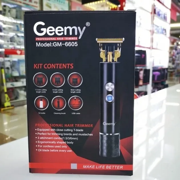 Аккумуляторная Машинка для стрижки GEEMY GM-6605 8834 3 Вт,  3 насадки длины, индикатор заряда Одесса - изображение 14