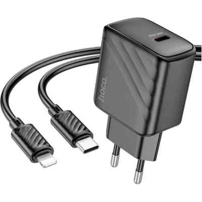 Зарядний пристрій HOCO CS22A Value USB-C PD30W + cable USB-C to Lightning Black (6942007609920) Вінниця