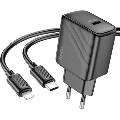 Зарядний пристрій HOCO CS22A Value USB-C PD30W + cable USB-C to Lightning Black (6942007609920) Вінниця - фото 1