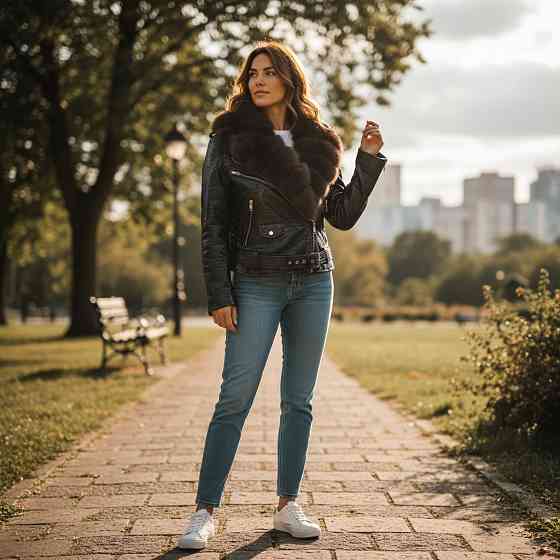 Женская косуха с натуральным мехом песца 48 Харьков